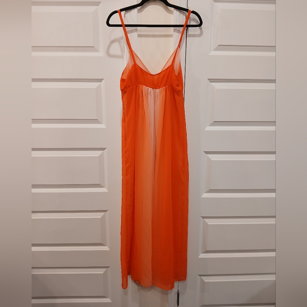 Oscar De La Renta Pink Label Sheer Maxi Nightgown Size Medium - Picture 5 of 5